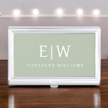 Boîtier Pour Cartes De Visite Élégant professionnel simple Monogramme minimalist<br><div class="desc">Découvrez notre Elegant Professional Simple Monogram Minimalist Collection : Elevez votre style avec une sophistication intemporelle et une élégance sobre. Réalisée avec une attention minutieuse aux détails, cette collection présente des designs minimalistes ornés de votre monogramme personnalisé. Chaque pièce respire le professionnalisme et le raffinement, parfait pour faire une impression...</div>