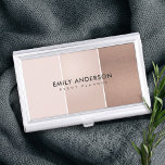 BOÎTIER POUR CARTES DE VISITE ÉLÉGANTE BANDE EN CUIVRE ROSE ROSE MINIMALE ROSE D<br><div class="desc">Pour toute autre personnalisation ou tout autre élément correspondant,  n'hésitez pas à me contacter à l'adresse yellowfebstudio@gmail.com</div>
