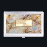 Boîtier Pour Cartes De Visite Elégante Parties scintillant or élégant Marbre col<br><div class="desc">Cadre élégant sur coloré avec touche de parties scintillant dorée. Un design élégant et sophistiqué. L'idée cadeau cool parfaite pour elle en toute occasion.</div>
