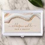 Boîtier Pour Cartes De Visite Elégante Parties scintillant Or Marbre Agate Moder<br><div class="desc">Elégante Parties scintillant Or Marbre Agate Moderne Chic Business Card Case. Parfait pour les maquilleurs,  coiffeurs,  cosmétologues,  et plus encore !</div>