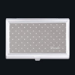 Boîtier Pour Cartes De Visite Gris et blanc Petits Pois Moderne Chic<br><div class="desc">Gris & Blanc Petits Pois Moderne Chic Titulaire De Carte D'Affaires. Customisez avec n'importe quel texte ou laissez-le vide.</div>