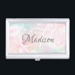Boîtier Pour Cartes De Visite Jolie Parties scintillant rose Fille Glamour<br><div class="desc">Personnalisez facilement ce joli coque de motif de parties scintillant de livre rose avec votre nom personnalisé et votre monogramme.</div>