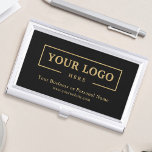 Boîtier Pour Cartes De Visite Logo d'entreprise de marque Rose Gold<br><div class="desc">Créez votre porte-carte de visite professionnel personnalisé avec le logo de votre entreprise et le texte personnalisé. Les supports de carte de visite personnalisés sont des cadeaux d'entreprise pratiques pour les cadres et les employés, et ils ajoutent une touche professionnelle et une valeur promotionnelle à la présentation de vos cartes...</div>
