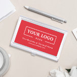 Boîtier Pour Cartes De Visite Logo d'entreprise personnalisé Marqué Rouge d'entr<br><div class="desc">Créez votre porte-carte de visite professionnel personnalisé avec le logo de votre entreprise et le texte personnalisé. Les supports de carte de visite personnalisés sont des cadeaux d'entreprise pratiques pour les cadres et les employés, et ils ajoutent une touche professionnelle et une valeur promotionnelle à la présentation de vos cartes...</div>
