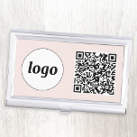 Boîtier Pour Cartes De Visite Logo simple promotionnel Business QR Code<br><div class="desc">Logo simple et code QR pour promouvoir votre entreprise. Remplacez le logo et le code QR par le vôtre pour customiser. Minimaliste et professionnel pour refléter votre marque.</div>