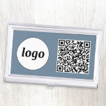 Boîtier Pour Cartes De Visite Logo simple promotionnel Business QR Code<br><div class="desc">Logo simple et code QR pour promouvoir votre entreprise. Remplacez le logo et le code QR par le vôtre pour customiser. Minimaliste et professionnel pour refléter votre marque.</div>