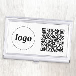 Boîtier Pour Cartes De Visite Logo simple promotionnel Business QR Code<br><div class="desc">Logo simple et code QR pour promouvoir votre entreprise. Remplacez le logo et le code QR par le vôtre pour customiser. Minimaliste et professionnel pour refléter votre marque.</div>