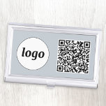 Boîtier Pour Cartes De Visite Logo simple promotionnel Business QR Code<br><div class="desc">Logo simple et code QR pour promouvoir votre entreprise. Remplacez le logo et le code QR par le vôtre pour customiser. Minimaliste et professionnel pour refléter votre marque.</div>