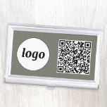 Boîtier Pour Cartes De Visite Logo simple promotionnel Business QR Code<br><div class="desc">Logo simple et code QR pour promouvoir votre entreprise. Remplacez le logo et le code QR par le vôtre pour customiser. Minimaliste et professionnel pour refléter votre marque.</div>