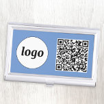 Boîtier Pour Cartes De Visite Logo simple promotionnel Business QR Code<br><div class="desc">Logo simple et code QR pour promouvoir votre entreprise. Remplacez le logo et le code QR par le vôtre pour customiser. Minimaliste et professionnel pour refléter votre marque.</div>