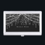 Boîtier Pour Cartes De Visite Lumières de scintillement sur le porte-cartes de<br><div class="desc">Lumières de scintillement sur le porte-cartes de carte de visite noir. Customisez avec n'importe quel texte ou laissez-le vide.</div>