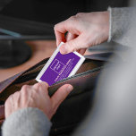 Boîtier Pour Cartes De Visite Marque d'affaires pourpre sur le boîtier de carte<br><div class="desc">Marque d'affaires violet sur coque carte de visite personnalisable. Customisez-le en téléchargeant votre logo d'entreprise et en tapant le nom, l'adresse, le numéro de téléphone, le courriel et le site Web ou la page de médias sociaux de votre entreprise. Customisez-le pour annoncer votre entreprise ou pour promouvoir votre marque auprès...</div>