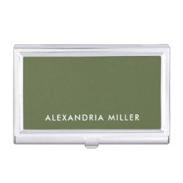 Boîtier Pour Cartes De Visite Minimaliste Olive personnalisé