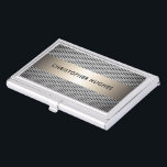 Boîtier Pour Cartes De Visite Moderne Elegant Faux Metal Consultant<br><div class="desc">Porte-carte de visite personnalisable moderne avec bande métallique et arrière - plan. Conception élégante,  parfaite pour les professionnels de l'ingénierie,  de l'architecture ou de la construction.</div>