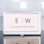 Boîtier Pour Cartes De Visite Monogramme minimaliste rose vif<br><div class="desc">Améliorez votre image professionnelle grâce à notre Titulaire de carte de visite Monogramme Monogram moderne et élégant classique. Cet accessoire méticuleusement travaillé allie élégance intemporelle et minimalisme contemporain, en faisant un outil essentiel pour tout professionnel moderne. Conçu avec précision et attention minutieuse aux détails, ce porte-carte de visite est plus...</div>