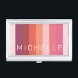 Boîtier Pour Cartes De Visite monogramme moderne minimaliste de couleur pastel<br><div class="desc">bloc de couleur pastel rétro couplé à une police sans serif élégante pour un bureau minimaliste moderne . consultez notre magasin pour plus d'articles de cette collection</div>