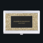 Boîtier Pour Cartes De Visite Or moderne et professionnel élégant élégant noir<br><div class="desc">Or moderne et parties scintillantes noires,  porte-cartes de carte de visite professionnel élégant.
Vous pouvez easilly ajouter votre propres nom et travail.</div>