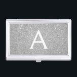 Boîtier Pour Cartes De Visite Parties scintillant d'argent et monogramme étincel<br><div class="desc">Parties scintillant Argent Faux et Titulaire Élégant de carte d'affaires Monogram Sparkle. Ce détenteur de carte de visite peut être customisé pour inclure votre nom initial et prénom.</div>