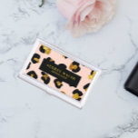 Boîtier Pour Cartes De Visite Parties scintillant de glam Or Blush PINK Black Le<br><div class="desc">Si vous êtes une femme patron, cet impressionnant et glamour porte-carte de visite moderne sont la façon parfaite de donner une première impression mémorable à votre client. Coque carte de visite moderne, girly animalier avec image numérique de l'empreinte de léopard en rose BLEUS chic, noir et or parties scintillant ....</div>