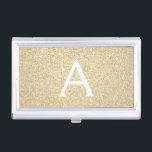 Boîtier Pour Cartes De Visite Parties scintillant d'or et Monogramme étincelant<br><div class="desc">Parties scintillant Gold Faux et détenteur de carte d'affaires monogramme élégant étincelant. Ce détenteur de carte de visite peut être customisé pour inclure votre nom initial et prénom.</div>