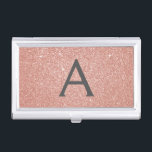 Boîtier Pour Cartes De Visite Parties scintillant rose Rose or et Monogramme éti<br><div class="desc">Rose Rose Gold et Charcoal Grey (gris) Faux Parties scintillant et Sparkle Elegant Monogram Porte carte d'affaires est parfait pour un Microblading, Salon de ongles, soins de la peau, Eyelash Extension ou Hair et Make Up Beauty Salon Business. Ce détenteur de carte de visite peut être customisé pour inclure votre...</div>