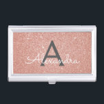 Boîtier Pour Cartes De Visite Parties scintillant rose Rose or et Monogramme éti<br><div class="desc">Rose Rose Gold et Charcoal Grey (gris) Faux Parties scintillant et Sparkle Elegant Monogram Porte carte d'affaires est parfait pour un Microblading, Salon de ongles, soins de la peau, Eyelash Extension ou Hair et Make Up Beauty Salon Business. Ce détenteur de carte de visite peut être customisé pour inclure votre...</div>