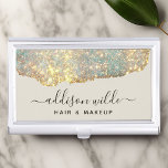 Boîtier Pour Cartes De Visite Signature holographique Script moderne Parties sci<br><div class="desc">Holographique Signature Script Moderne Parties scintillant de Glam Boîtier de carte de visite. Ce design est doté d'une police de style script de signature classique et d'un bel arrière - plan éclatant irisé moderne. Parfait pour un salon de beauté,  coiffeur,  maquilleur ou cosmétologue.</div>