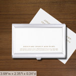 Boîtier Pour Cartes De Visite Simple carte de visite blanche Case d'or Typograph<br><div class="desc">Améliorez votre jeu de réseautage avec ce coque carte de visite élégant et professionnel. La typographie blanche arrière - plan et dorée des tiers inférieurs apporte une touche de sophistication à vos interactions commerciales. Restez organisé et faites une impression durable avec cet accessoire élégant.</div>