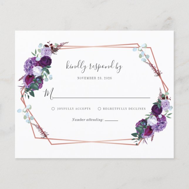 Boîtier RSVP pour mariage floral aquarelle (Devant)
