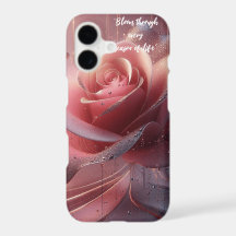 Boîtier téléphonique avec fleur rose