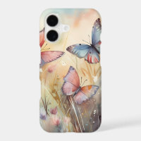Boîtier téléphonique exclusif à papillon en fleurs