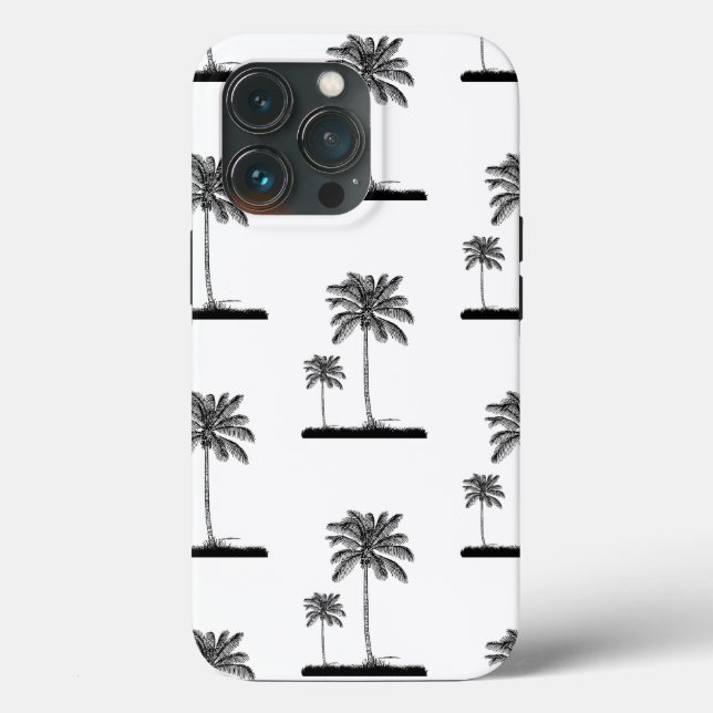 Boîtier téléphonique Noir Et Blanc Palm Tree coque (Verso)