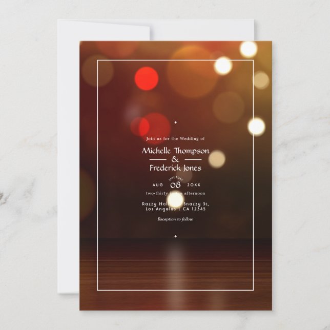 Bokeh Beach Wedding Invitation (Devant)