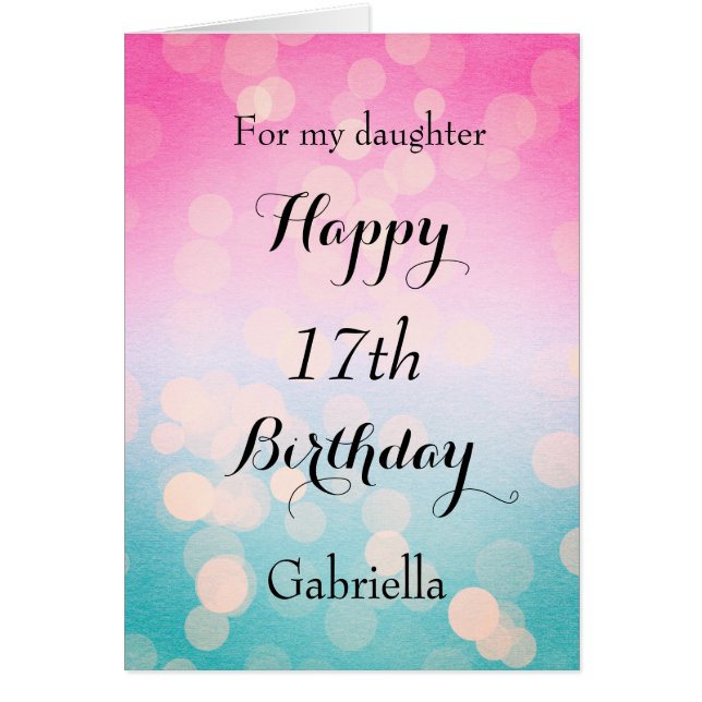 Bokeh Beau 17e Anniversaire Fille (Devant)
