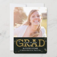 Bokeh Editable Color Photo Graduation Invitation