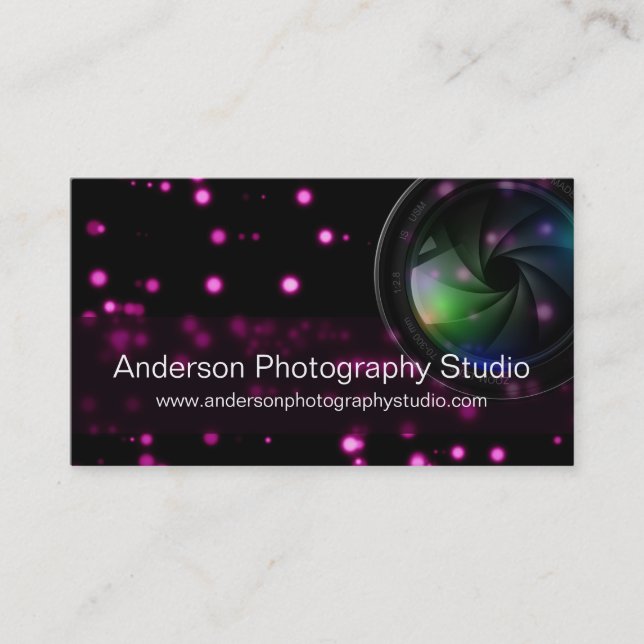 Bokeh et carte de visite D15 de photographe de (Devant)