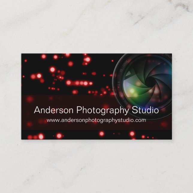 Bokeh et carte de visite D16 de photographe de (Devant)