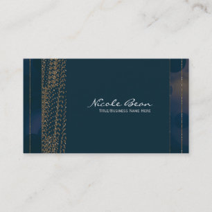 Bokeh Glam Blue & Gold Chic Cartes de visite