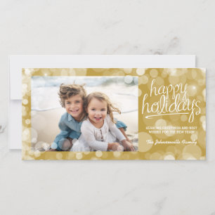 Bokeh Happy Holidays Carte photo : Style moderne