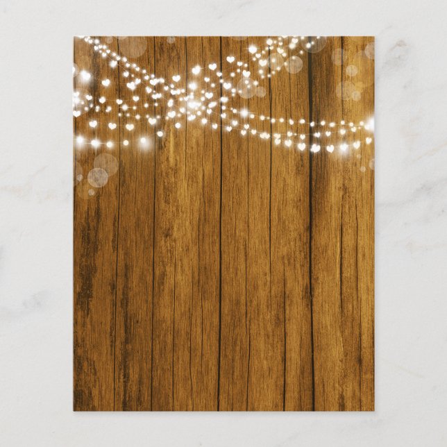 Bokeh Heart Lights & Wood Grain Scrapbook Papier (Devant)