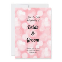 Bokeh Rose pâle Faire-part de mariage