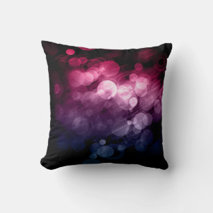 Bokeh rose, violet et bleu Coussin conçu 1