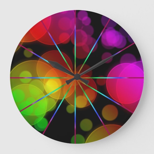 Bokehs Radiants, Horloge Parète Ronde (Grande) (Recto)
