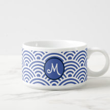 Japonais Nami Wave Motif avec Monogramme