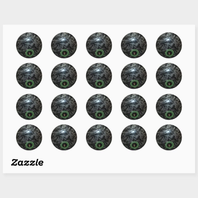 Bol De Pelouse Noir Et Gris, Stickers Rond (Feuille)