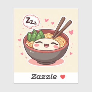 Bol de ramen endormi – Autocollant de nouilles mig