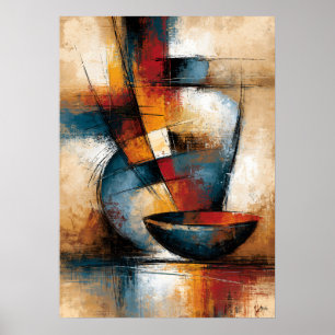 Bol et vase abstraits Chawan et Tsubo Art mural de
