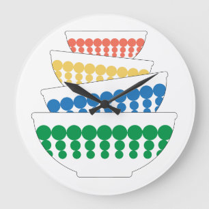 Bol Pyrex inspiré Mid Century Wall Horloge
