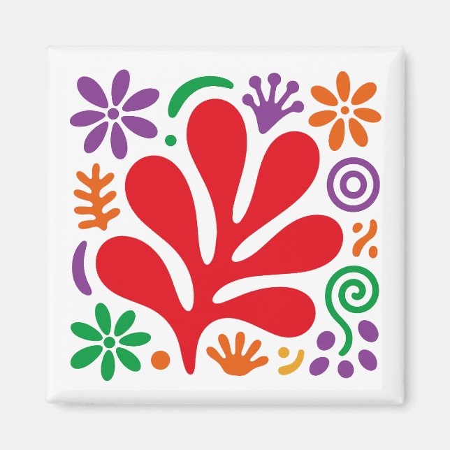 Bold Abstract Magnet Colorful Floral Matisse Style (Devant)