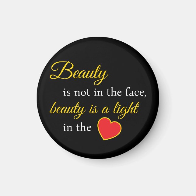 Bold & Beautiful - Round Beauty Slogan Magnet (Devant)